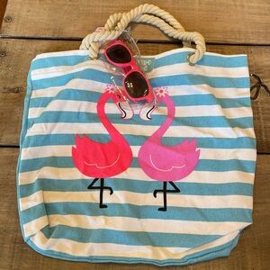 Limited Too Flamingo Tote Bag with Sunglasses